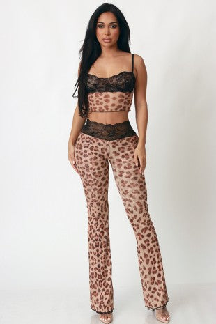 Lace & Leopard Two Piece Set