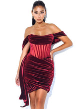 Load image into Gallery viewer, Burgundy Corset Dress
