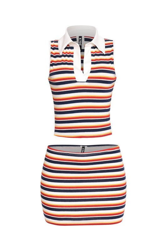 Striped Skirt Set
